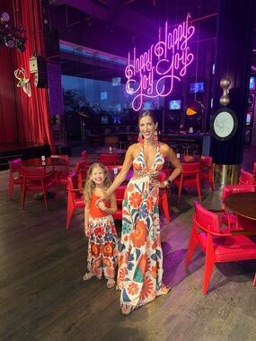 Selfie Leslie Floral Maxi Dress in White, Orange, Red, Green